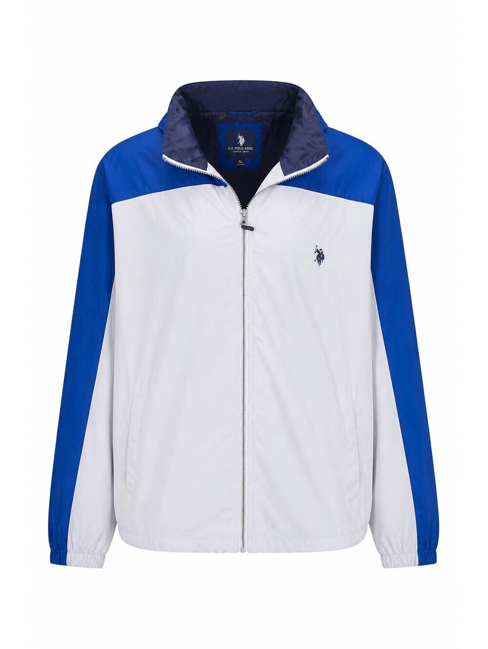 U.S. Polo Assn. Men’s Colorblock Windbreaker Jacket Blue White Size XL